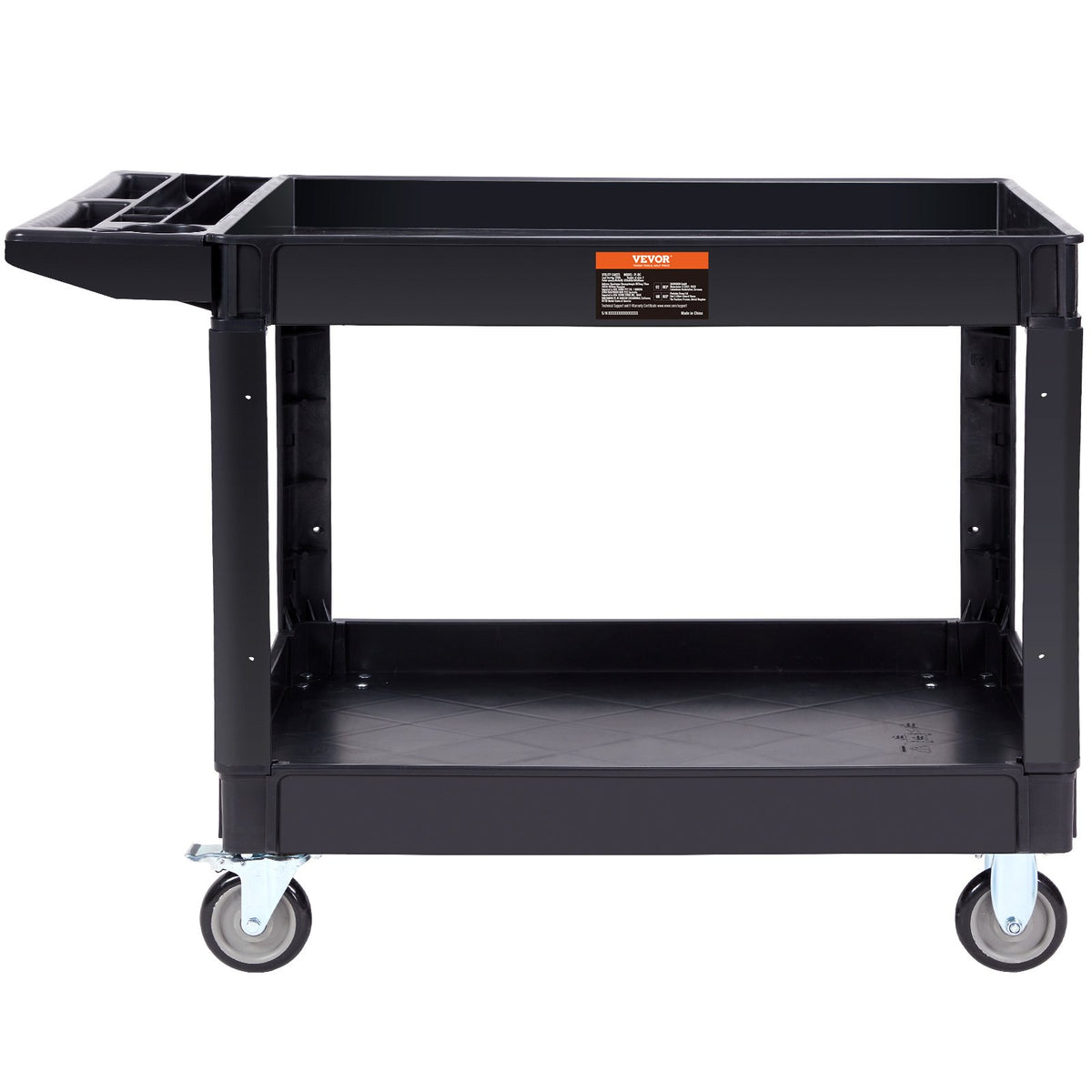 Utility Service Cart, 2 Shelf 550LBS Heavy Duty Plastic Rolling Utility Cart with 360 degrees Swivel Wheels V952-DXSLSYTCDXCD2ZRGNV0