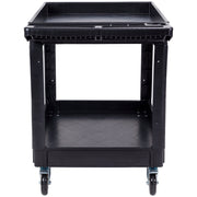 Utility Service Cart, 2 Shelf 550LBS Heavy Duty Plastic Rolling Utility Cart with 360 degrees Swivel Wheels V952-DXSLSYTCDXCD2ZRGNV0
