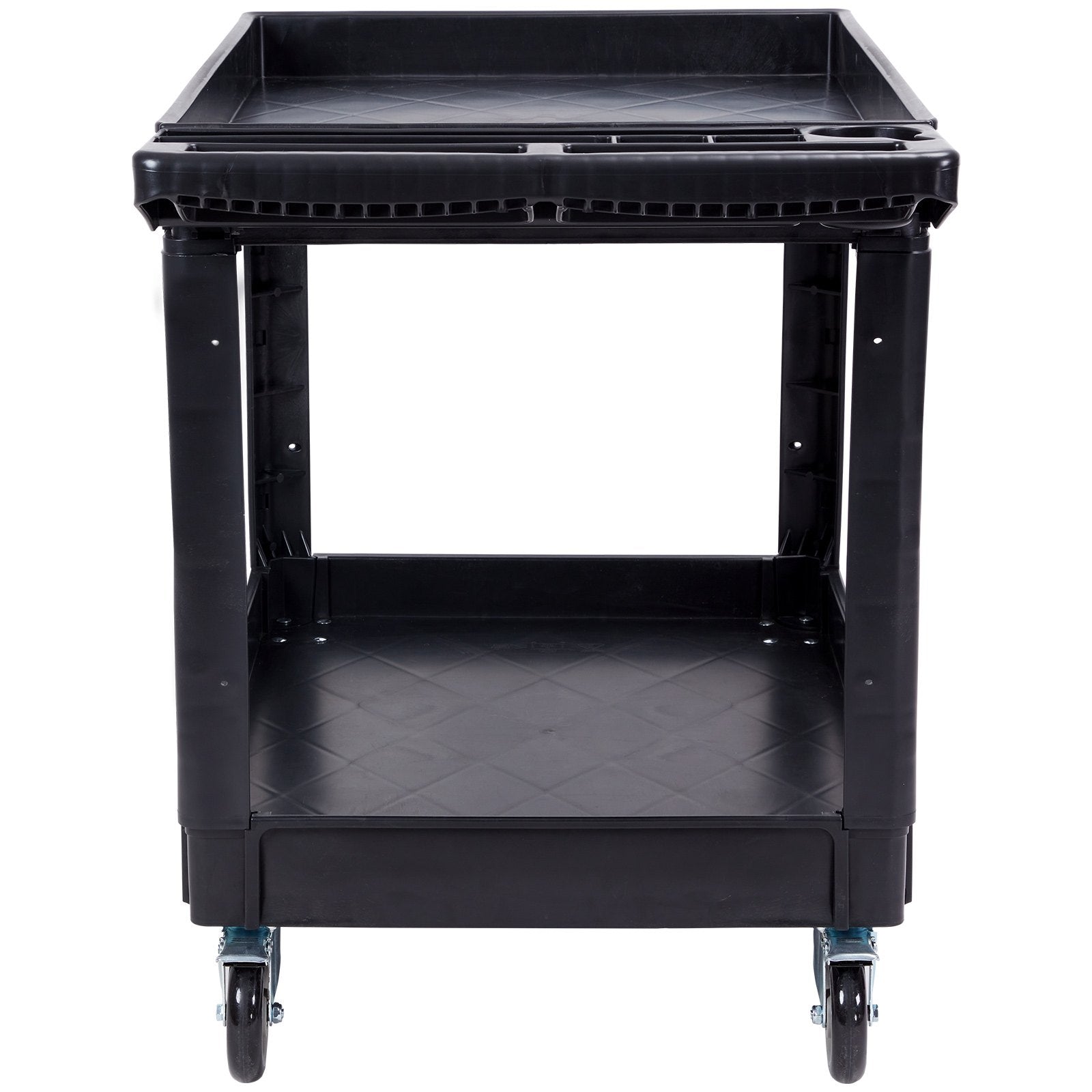 Utility Service Cart, 2 Shelf 550LBS Heavy Duty Plastic Rolling Utility Cart with 360 degrees Swivel Wheels V952-DXSLSYTCDXCD2ZRGNV0