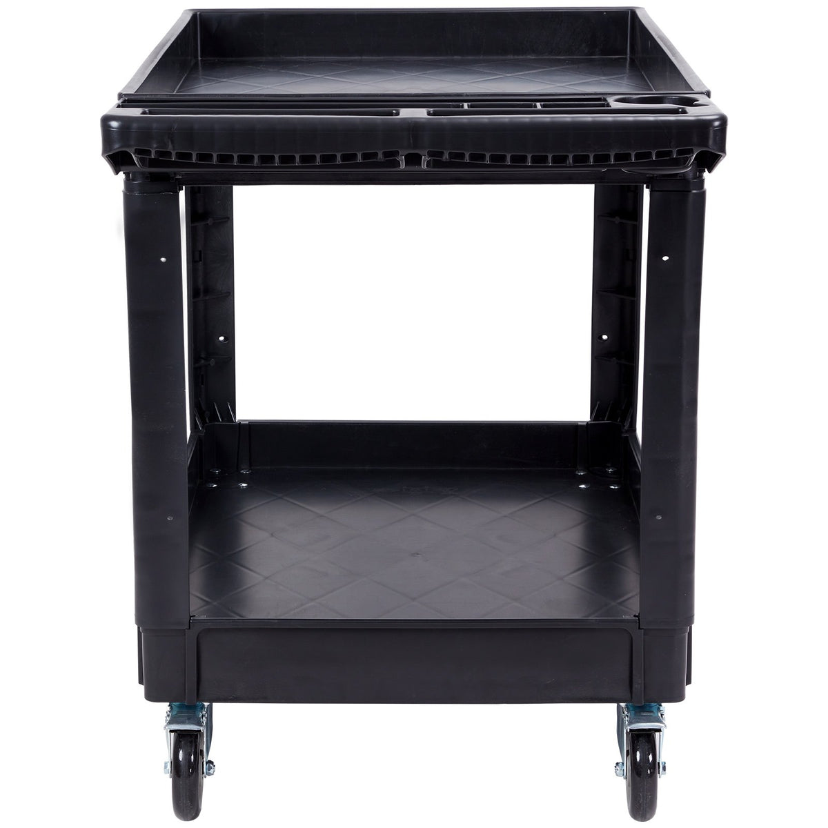 Utility Service Cart, 2 Shelf 550LBS Heavy Duty Plastic Rolling Utility Cart with 360 degrees Swivel Wheels V952-DXSLSYTCDXCD2ZRGNV0