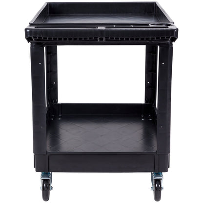 Utility Service Cart, 2 Shelf 550LBS Heavy Duty Plastic Rolling Utility Cart with 360 degrees Swivel Wheels V952-DXSLSYTCDXCD2ZRGNV0