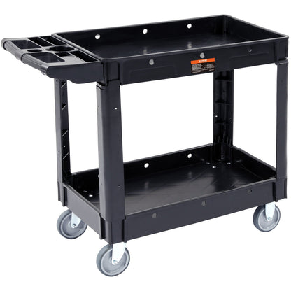 Utility Service Cart, 2 Shelf 550LBS Heavy Duty Plastic Rolling Utility Cart with 360 degrees Swivel Wheels, V952-DXSLSYTCDXCX2WXI2V0