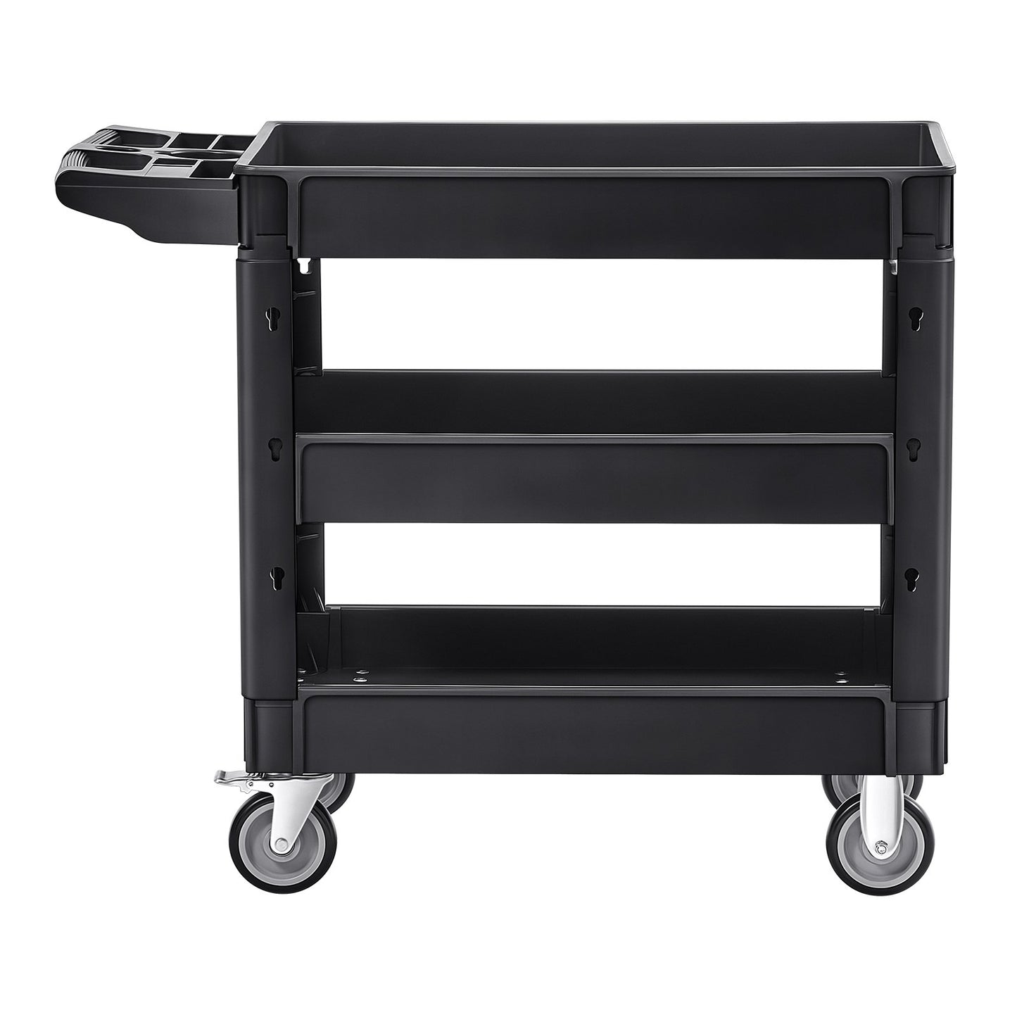Utility Service Cart, 550 LBS Laod Capacity, 3 Shelf Heavy Duty Plastic Rolling Utility Cart with 360 degrees V952-DXSLSYTCDXCX3K5H9V0