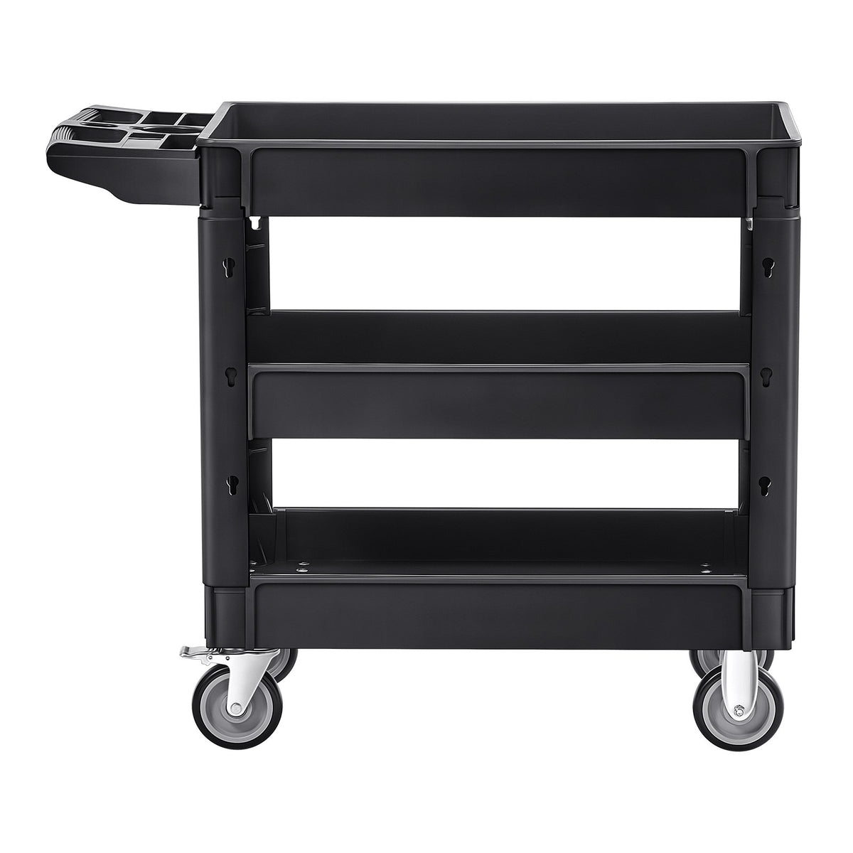 Utility Service Cart, 550 LBS Laod Capacity, 3 Shelf Heavy Duty Plastic Rolling Utility Cart with 360 degrees V952-DXSLSYTCDXCX3K5H9V0