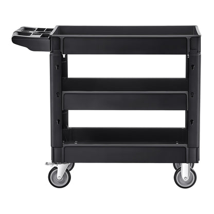 Utility Service Cart, 550 LBS Laod Capacity, 3 Shelf Heavy Duty Plastic Rolling Utility Cart with 360 degrees V952-DXSLSYTCDXCX3K5H9V0