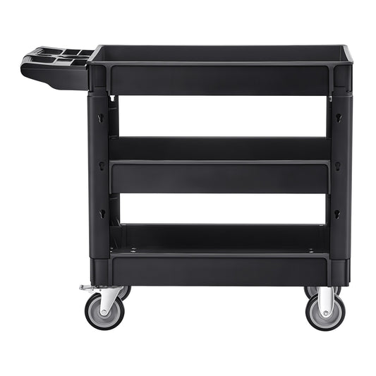 Utility Service Cart, 550 LBS Laod Capacity, 3 Shelf Heavy Duty Plastic Rolling Utility Cart with 360 degrees V952-DXSLSYTCDXCX3K5H9V0