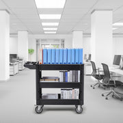 Utility Service Cart, 550 LBS Laod Capacity, 3 Shelf Heavy Duty Plastic Rolling Utility Cart with 360 degrees V952-DXSLSYTCDXCX3K5H9V0