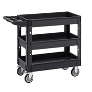 Utility Service Cart, 550 LBS Laod Capacity, 3 Shelf Heavy Duty Plastic Rolling Utility Cart with 360 degrees V952-DXSLSYTCDXCX3K5H9V0