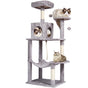 Cat Tree 143 cm Cat Tower with Cat Condo Sisal Scratching Post Light Grey V952-DXSMS6C1FQH0BQP06V0