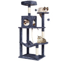 Cat Tree 143 cm Cat Tower with Cat Condo Sisal Scratching Post Dark Grey V952-DXSMS6C1FSH0P76KKV0