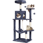 Cat Tree 143 cm Cat Tower with Cat Condo Sisal Scratching Post Dark Grey V952-DXSMS6C1FSH0P76KKV0