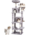 Cat Tree 160 cm Cat Tower with 2 Cat Condos Scratching Post Light Grey V952-DXSMS7C2FQH0PX1IIV0