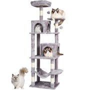 Cat Tree 160 cm Cat Tower with 2 Cat Condos Scratching Post Light Grey V952-DXSMS7C2FQH0PX1IIV0