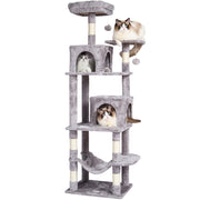Cat Tree 160 cm Cat Tower with 2 Cat Condos Scratching Post Light Grey V952-DXSMS7C2FQH0PX1IIV0