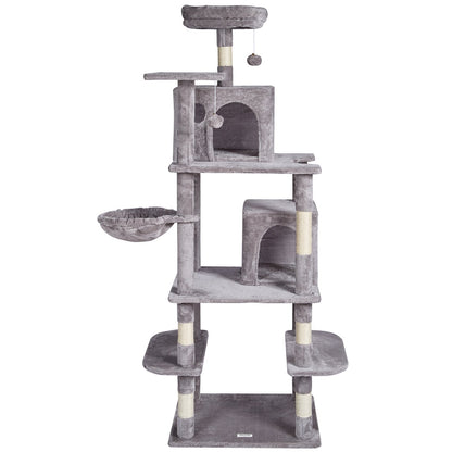 Cat Tree 174 cm Cat Tower with Cat Condos Sisal Scratching Post Light Grey V952-DXSMS8C2FQH03S5QHV0