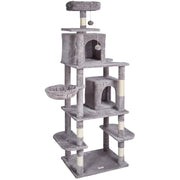Cat Tree 174 cm Cat Tower with Cat Condos Sisal Scratching Post Light Grey V952-DXSMS8C2FQH03S5QHV0