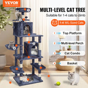 Cat Tree 174 cm Cat Tower with Cat Condos Sisal Scratching Post Dark Grey V952-DXSMS8C2FSH0S4J5KV0