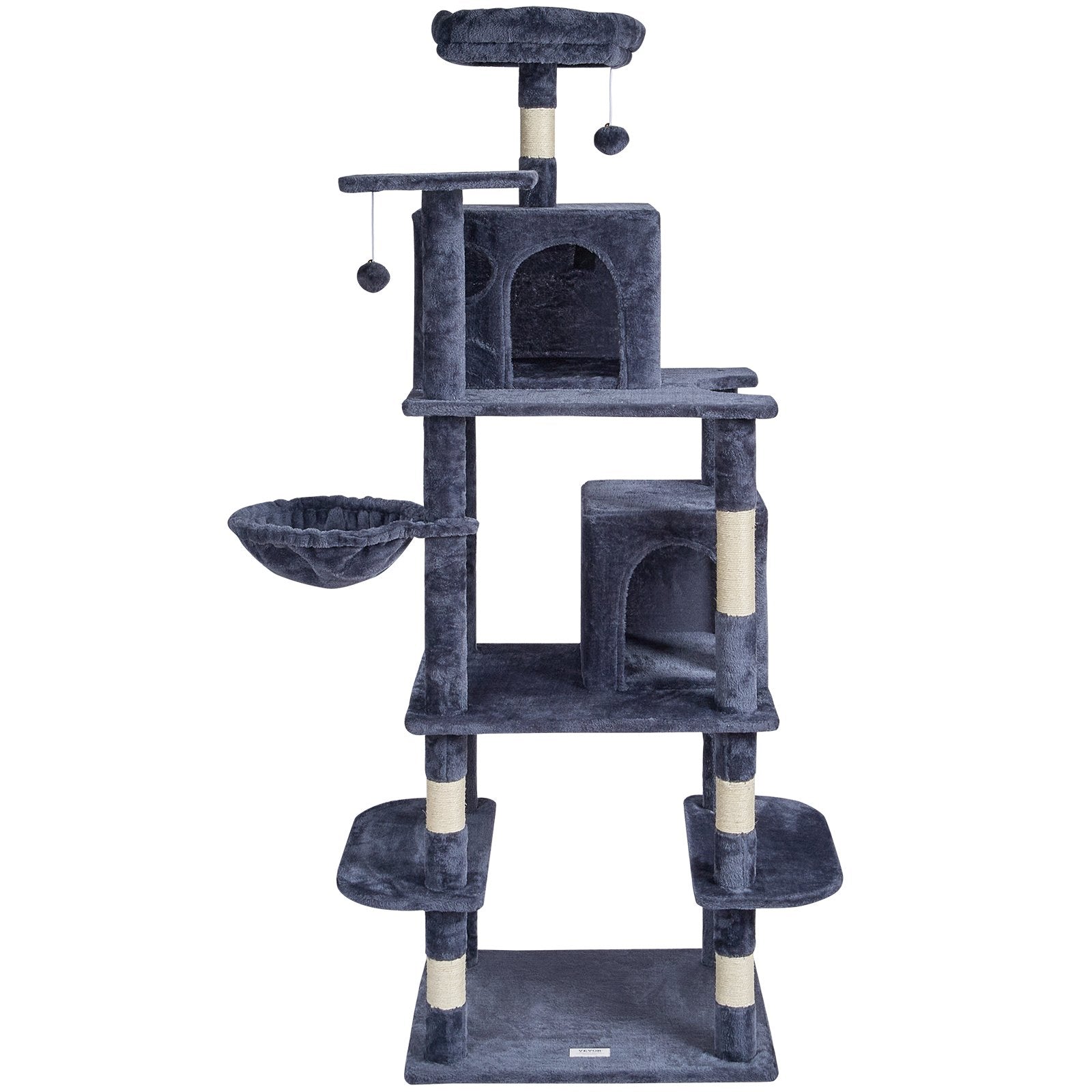Cat Tree 174 cm Cat Tower with Cat Condos Sisal Scratching Post Dark Grey V952-DXSMS8C2FSH0S4J5KV0