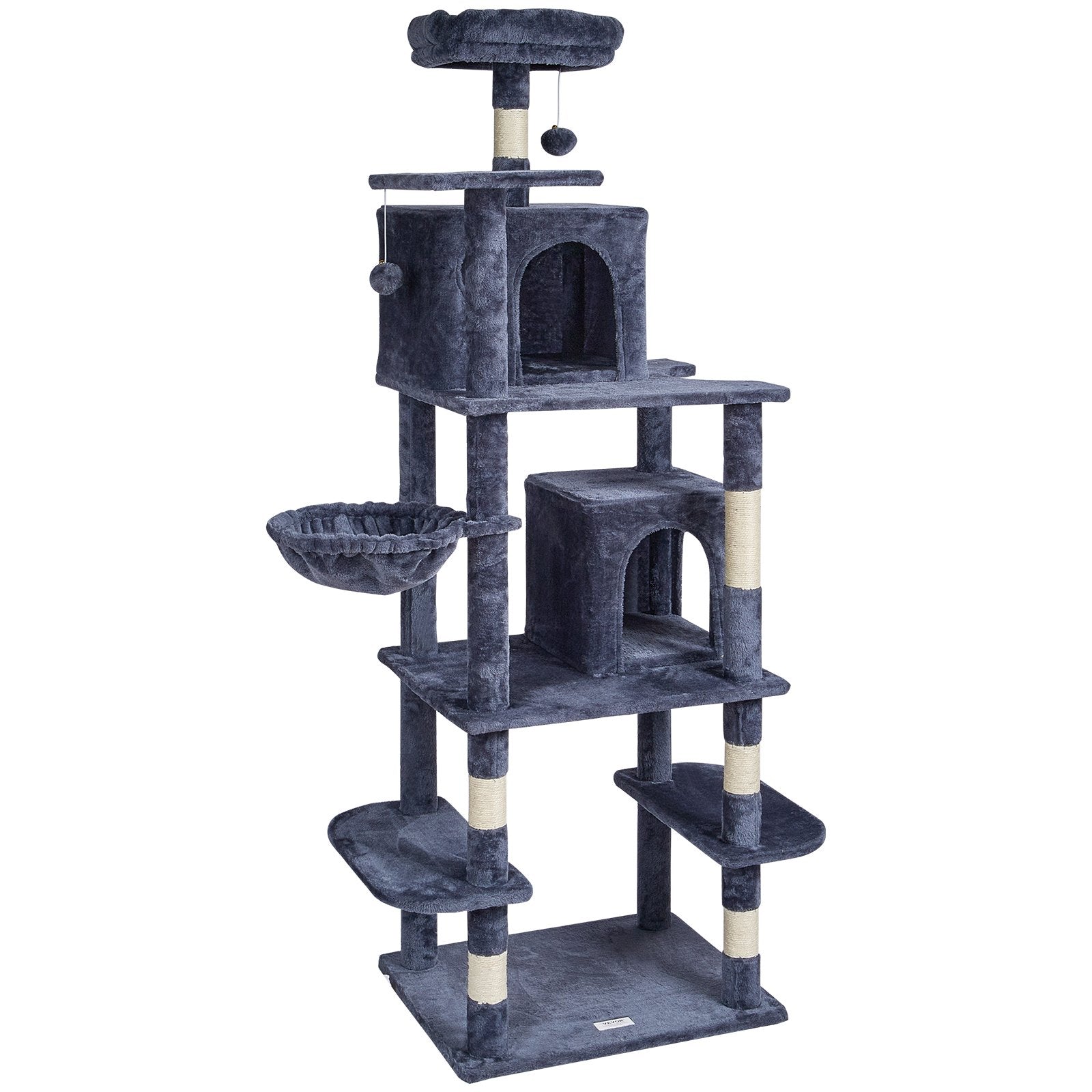 Cat Tree 174 cm Cat Tower with Cat Condos Sisal Scratching Post Dark Grey V952-DXSMS8C2FSH0S4J5KV0