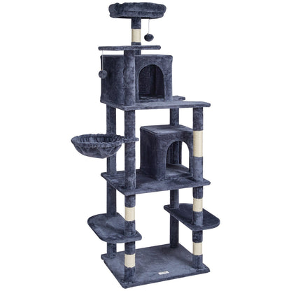 Cat Tree 174 cm Cat Tower with Cat Condos Sisal Scratching Post Dark Grey V952-DXSMS8C2FSH0S4J5KV0