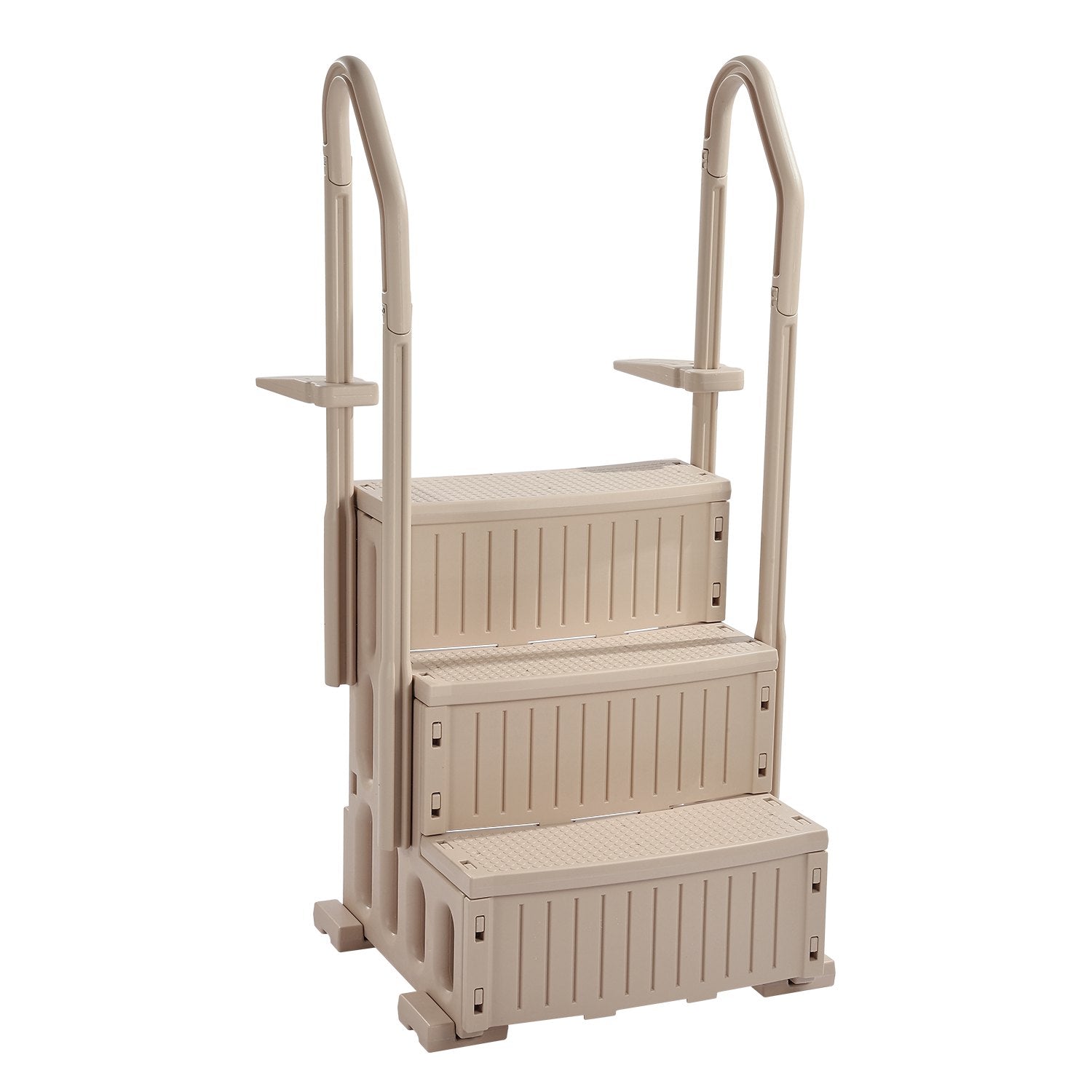 3-Step Taupe Robust Pool Ladder of 2 Handrails for 914.4-1219.2 mm Pools V952-DXYCTLTSFSSLFPJ4ZV0