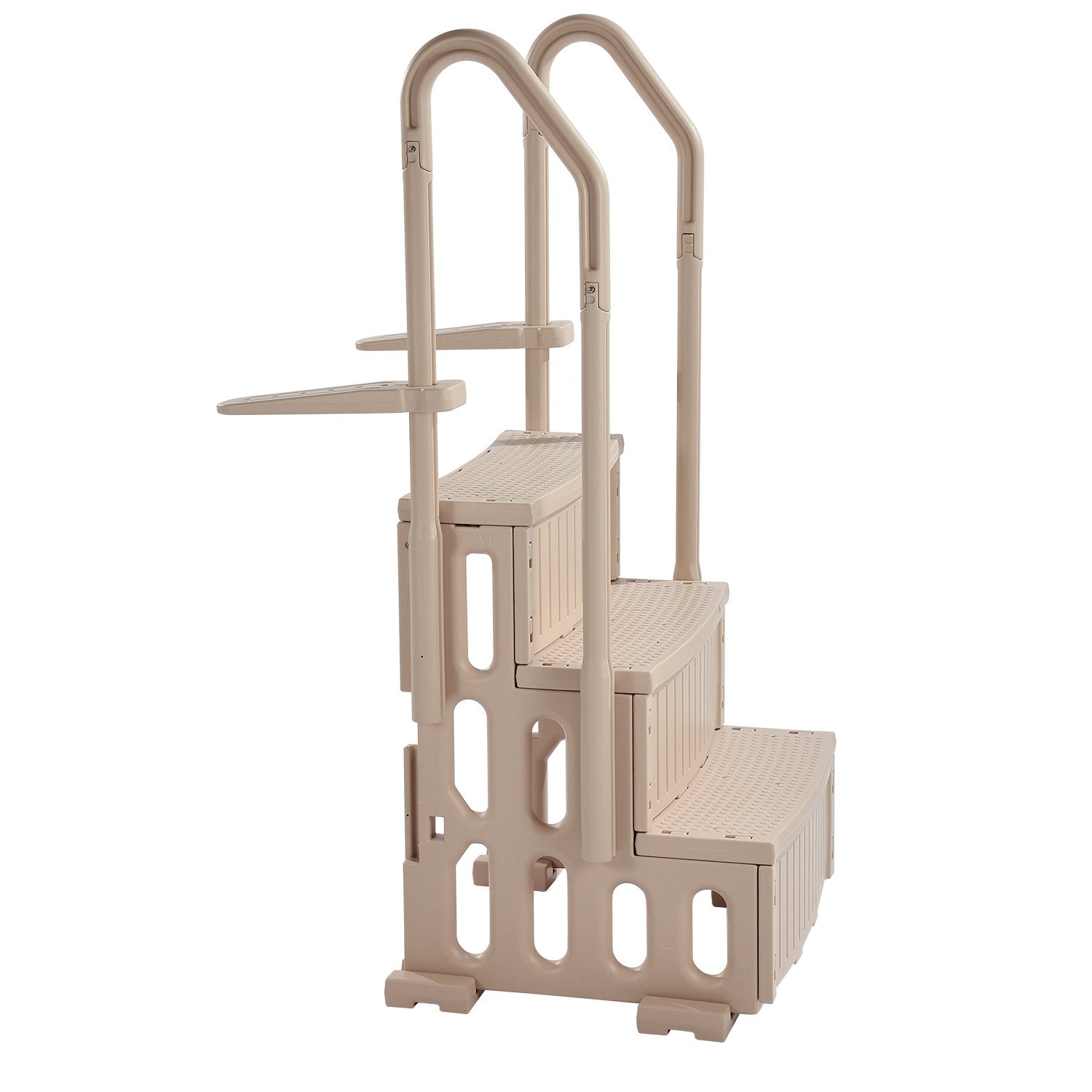 3-Step Taupe Robust Pool Ladder of 2 Handrails for 914.4-1219.2 mm Pools V952-DXYCTLTSFSSLFPJ4ZV0