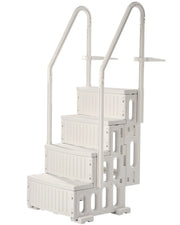 4-Step White Robust Pool Ladder of 2 Handrails for 1219.2-1371.6 mm Pools V952-DXYCTLTSFSSLMT8OVV0