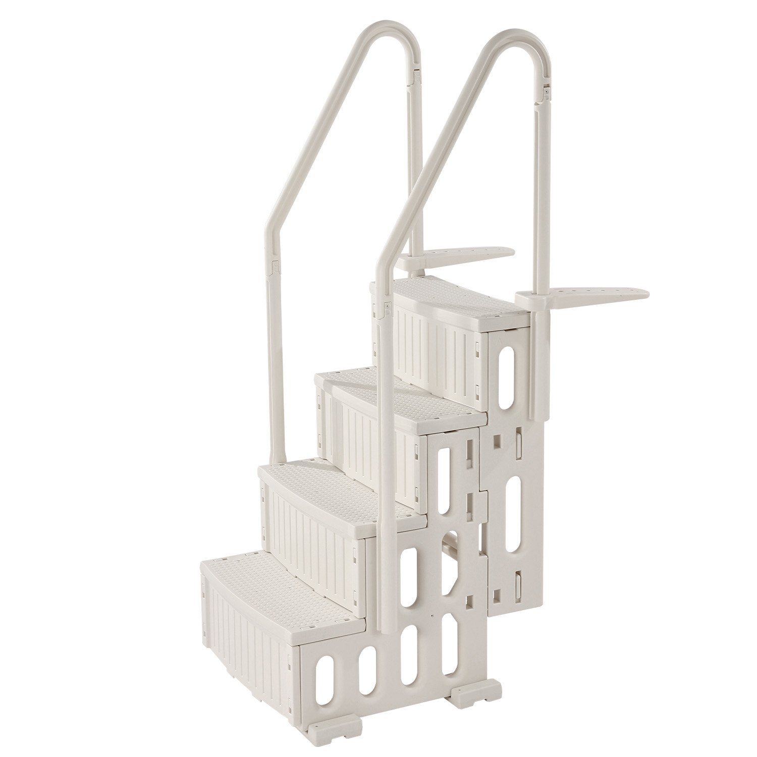 4-Step White Robust Pool Ladder of 2 Handrails for 1219.2-1371.6 mm Pools V952-DXYCTLTSFSSLMT8OVV0