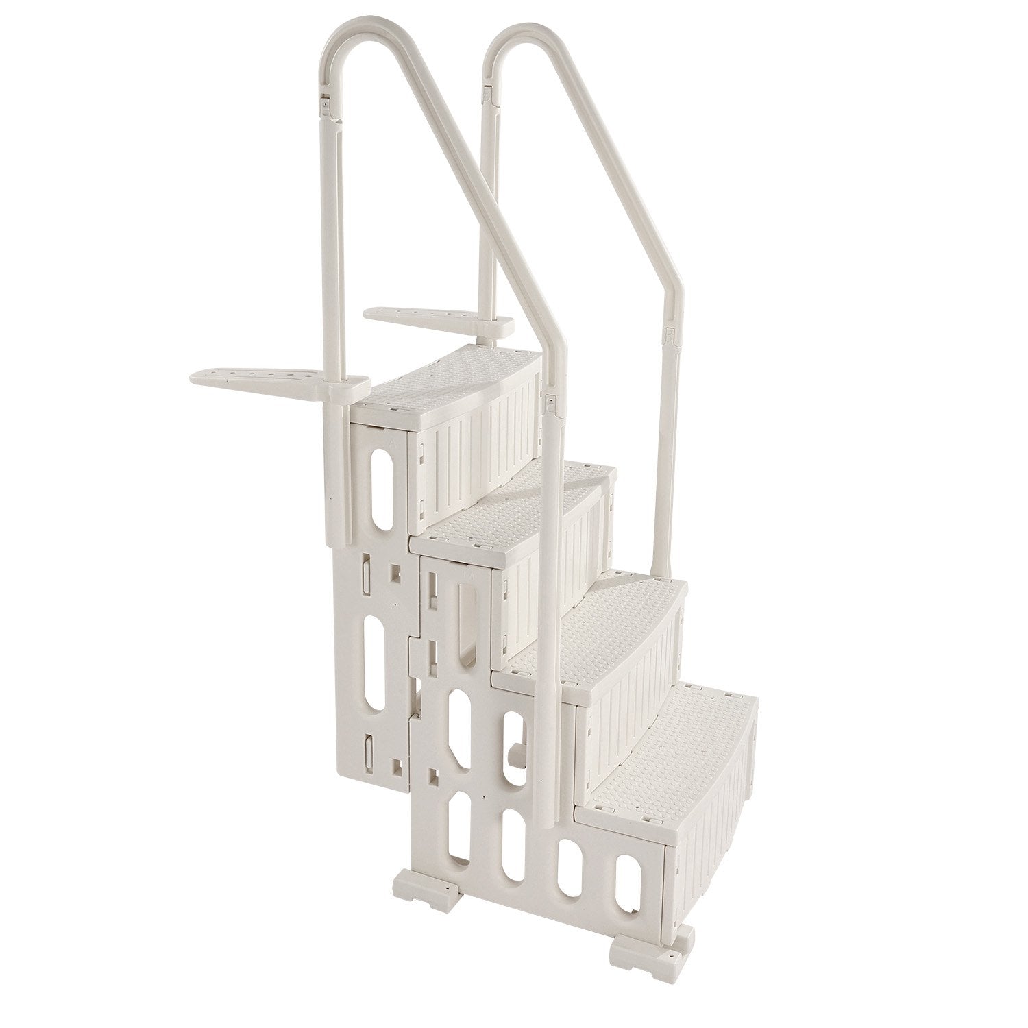 4-Step White Robust Pool Ladder of 2 Handrails for 1219.2-1371.6 mm Pools V952-DXYCTLTSFSSLMT8OVV0