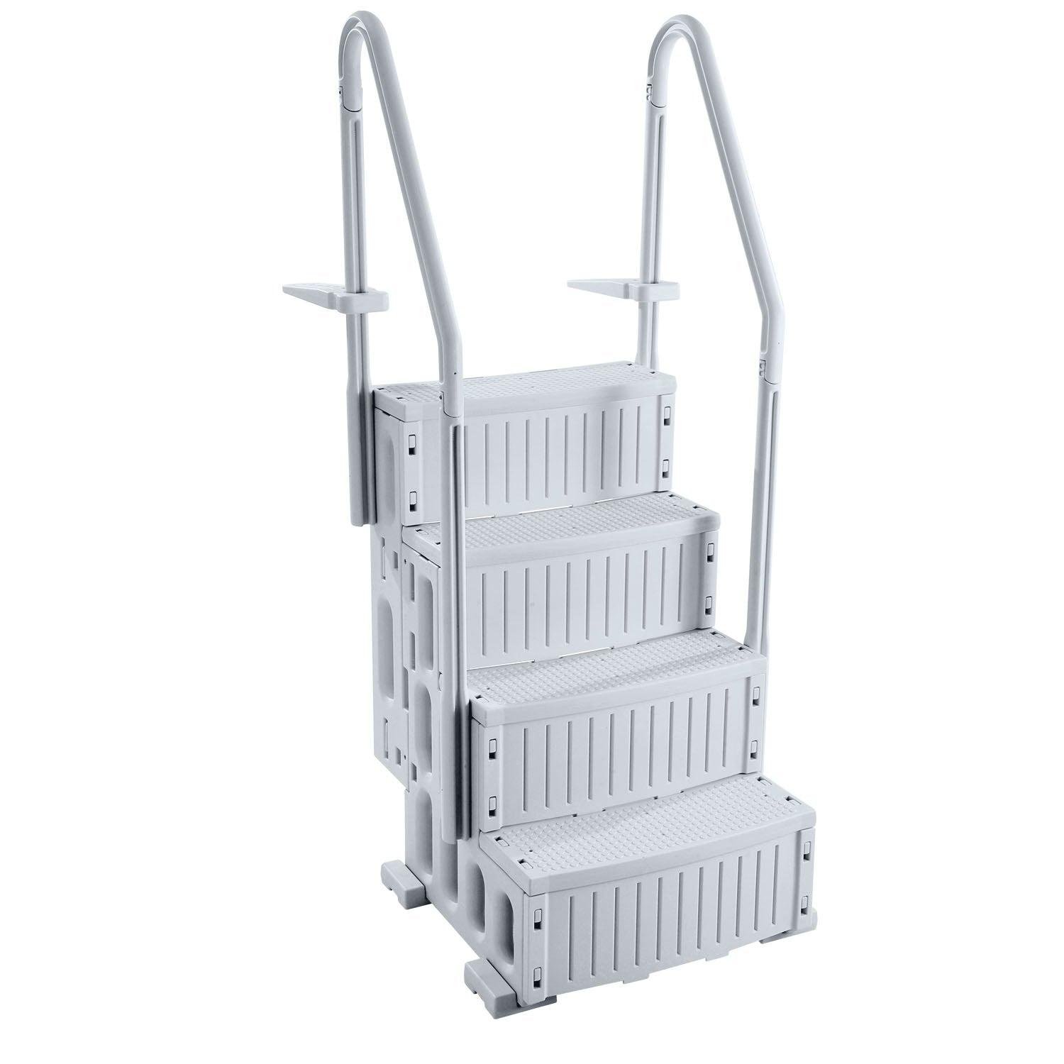 4-Step Grey Robust Pool Ladder of 2 Handrails for 1219.2-1371.6 mm Pools V952-DXYCTLTSFSSLS1J0IV0