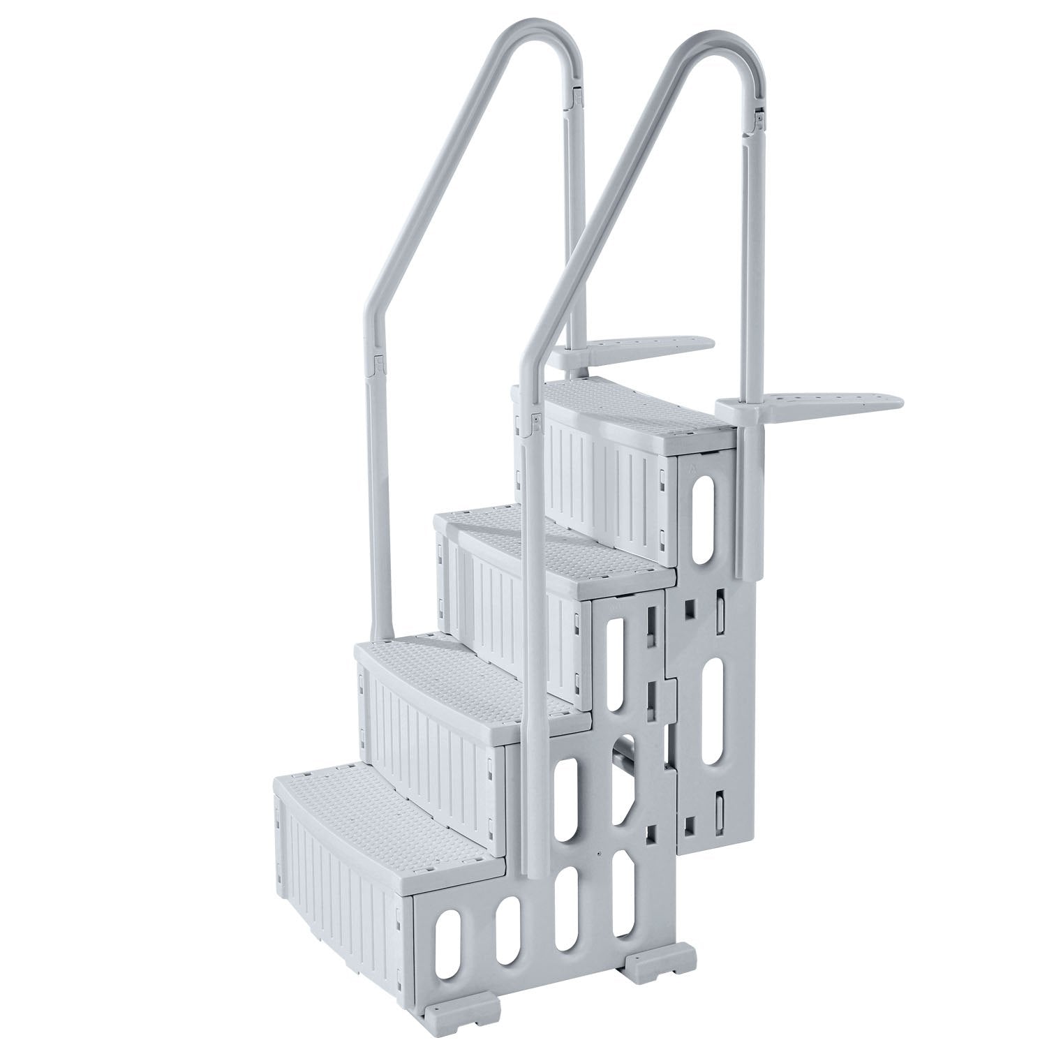 4-Step Grey Robust Pool Ladder of 2 Handrails for 1219.2-1371.6 mm Pools V952-DXYCTLTSFSSLS1J0IV0