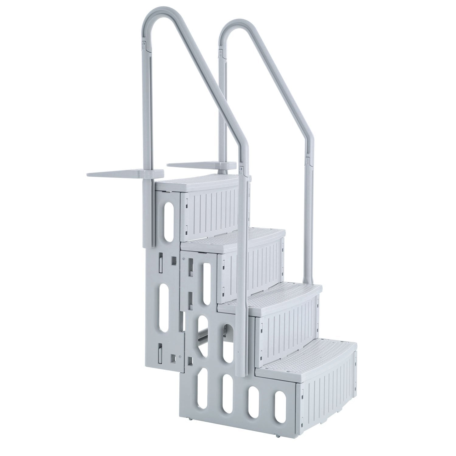 4-Step Grey Robust Pool Ladder of 2 Handrails for 1219.2-1371.6 mm Pools V952-DXYCTLTSFSSLS1J0IV0