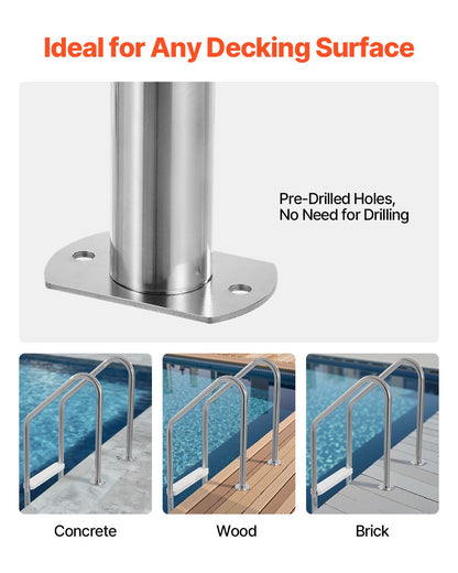Stainless Steel Pool Ladder 3-Step & 2 Handrails for 1219.2-1371.6 mm Pool V952-DXYCTTBGGBXGDF75YV0