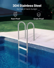 4-Step Stainless Steel Pool Ladder of 2 Handrail for 1371.6 mm Decked Pool V952-DXYCTTBGGBXGT35OAV0