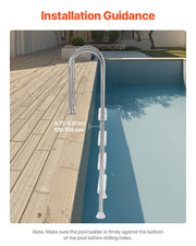 4-Step Stainless Steel Pool Ladder of 2 Handrail for 1371.6 mm Decked Pool V952-DXYCTTBGGBXGT35OAV0