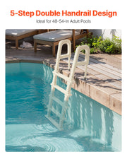 5-Step Inclined Robust Pool Ladder of 2 Handrails for 1219.2-1371.6mm Pool V952-DXYCTTBGGSLBDVP4TV0