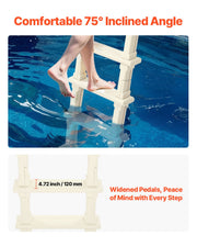 5-Step Inclined Robust Pool Ladder of 2 Handrails for 1219.2-1371.6mm Pool V952-DXYCTTBGGSLBDVP4TV0