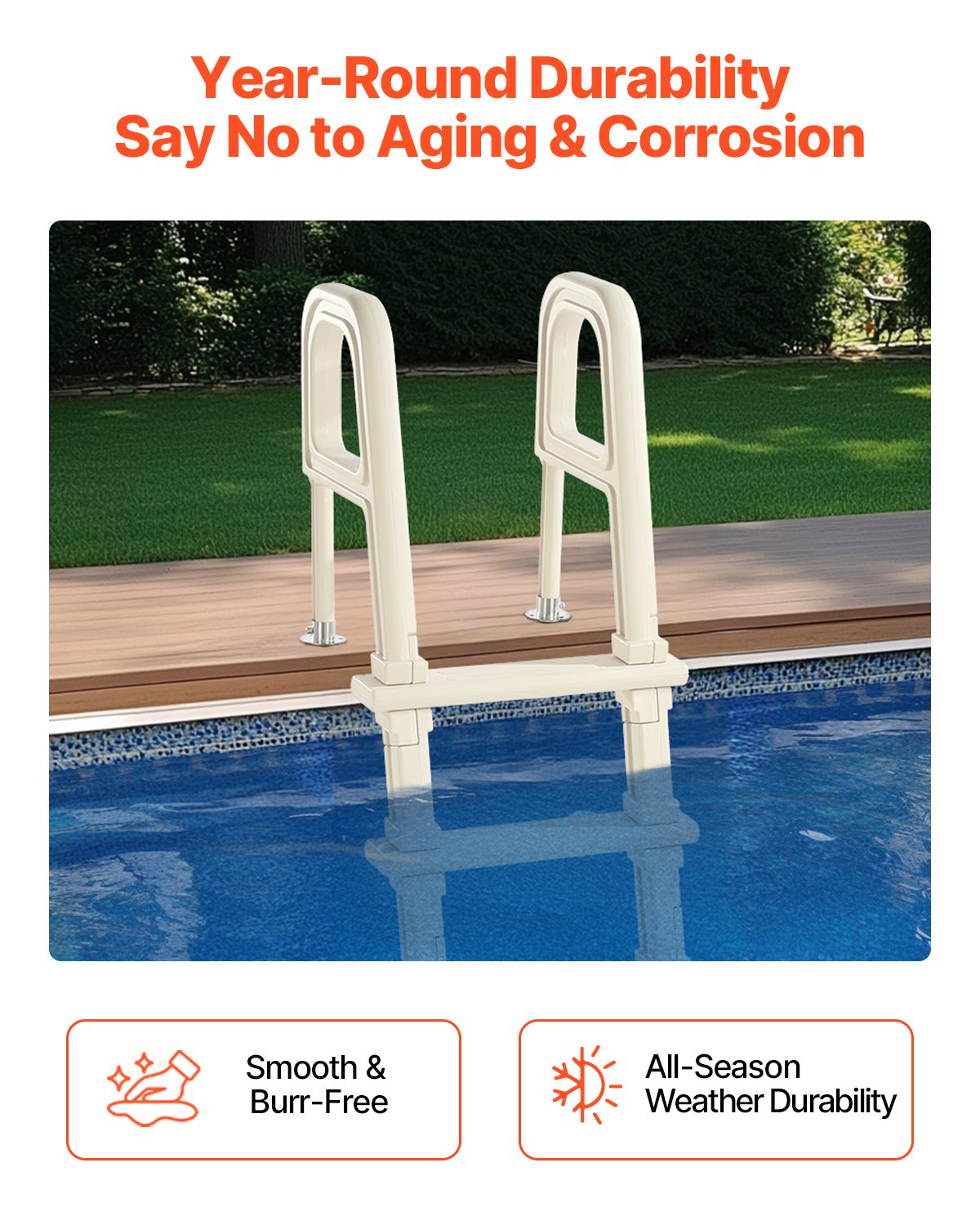 5-Step Inclined Robust Pool Ladder of 2 Handrails for 1219.2-1371.6mm Pool V952-DXYCTTBGGSLBDVP4TV0