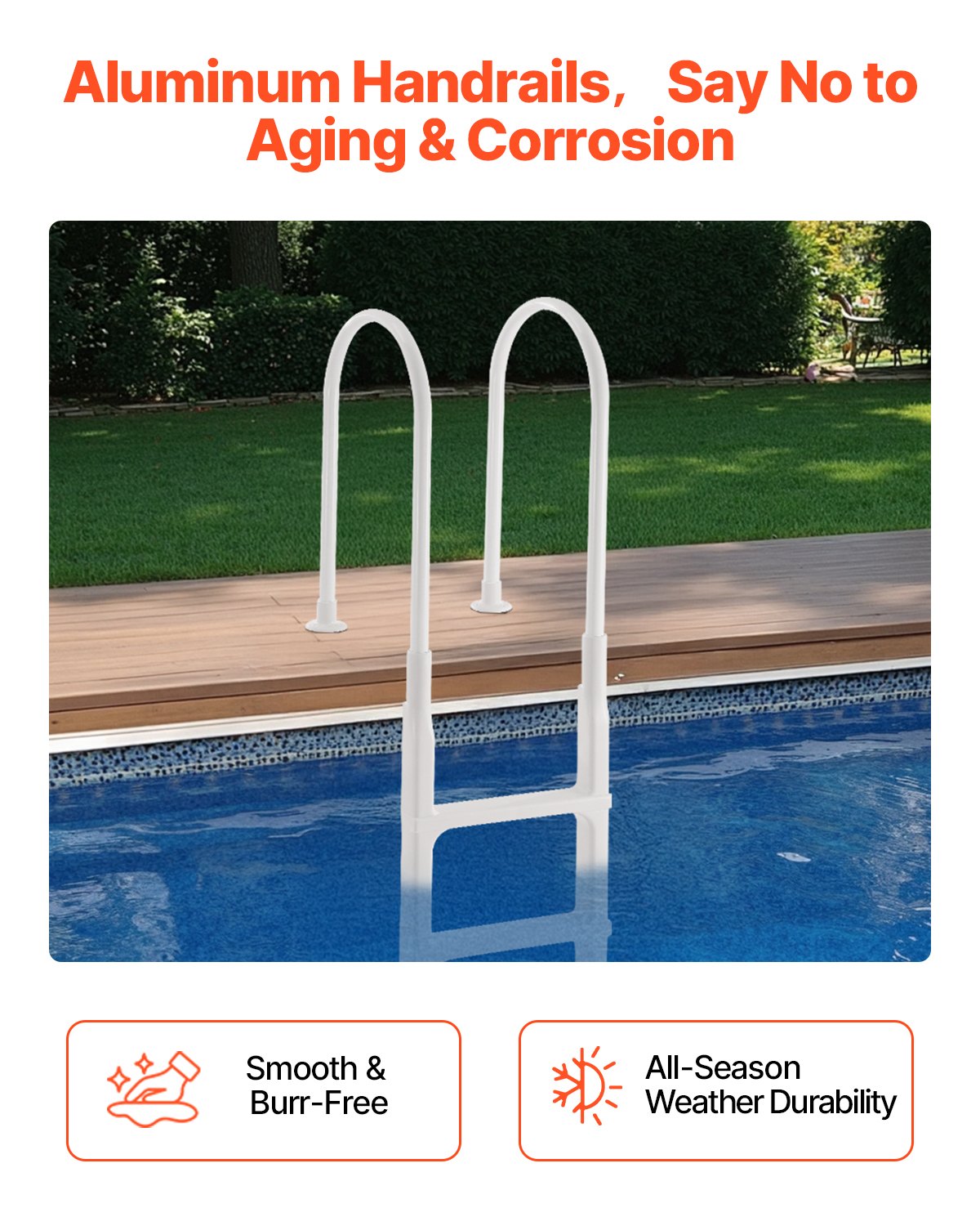 Thickened 4-Step Pool Ladder of Double Handrails for 1219.2-1371.6mm Pool V952-DXYCTTBGGSLBVYRNQV0