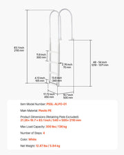 Thickened 4-Step Pool Ladder of Double Handrails for 1219.2-1371.6mm Pool V952-DXYCTTBGGSLBVYRNQV0