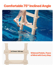 5-Step Inclined Robust Pool Ladder of 2 Handrails for 1219.2-1371.6mm Pool V952-DXYCTTBGGSLHJ6UMVV0