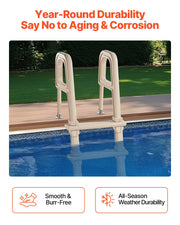 5-Step Inclined Robust Pool Ladder of 2 Handrails for 1219.2-1371.6mm Pool V952-DXYCTTBGGSLHJ6UMVV0