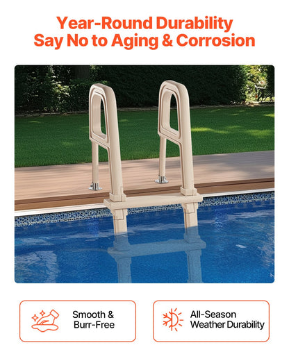 5-Step Inclined Robust Pool Ladder of 2 Handrails for 1219.2-1371.6mm Pool V952-DXYCTTBGGSLHJ6UMVV0