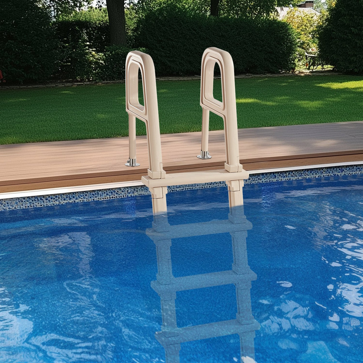 5-Step Inclined Robust Pool Ladder of 2 Handrails for 1219.2-1371.6mm Pool V952-DXYCTTBGGSLHJ6UMVV0
