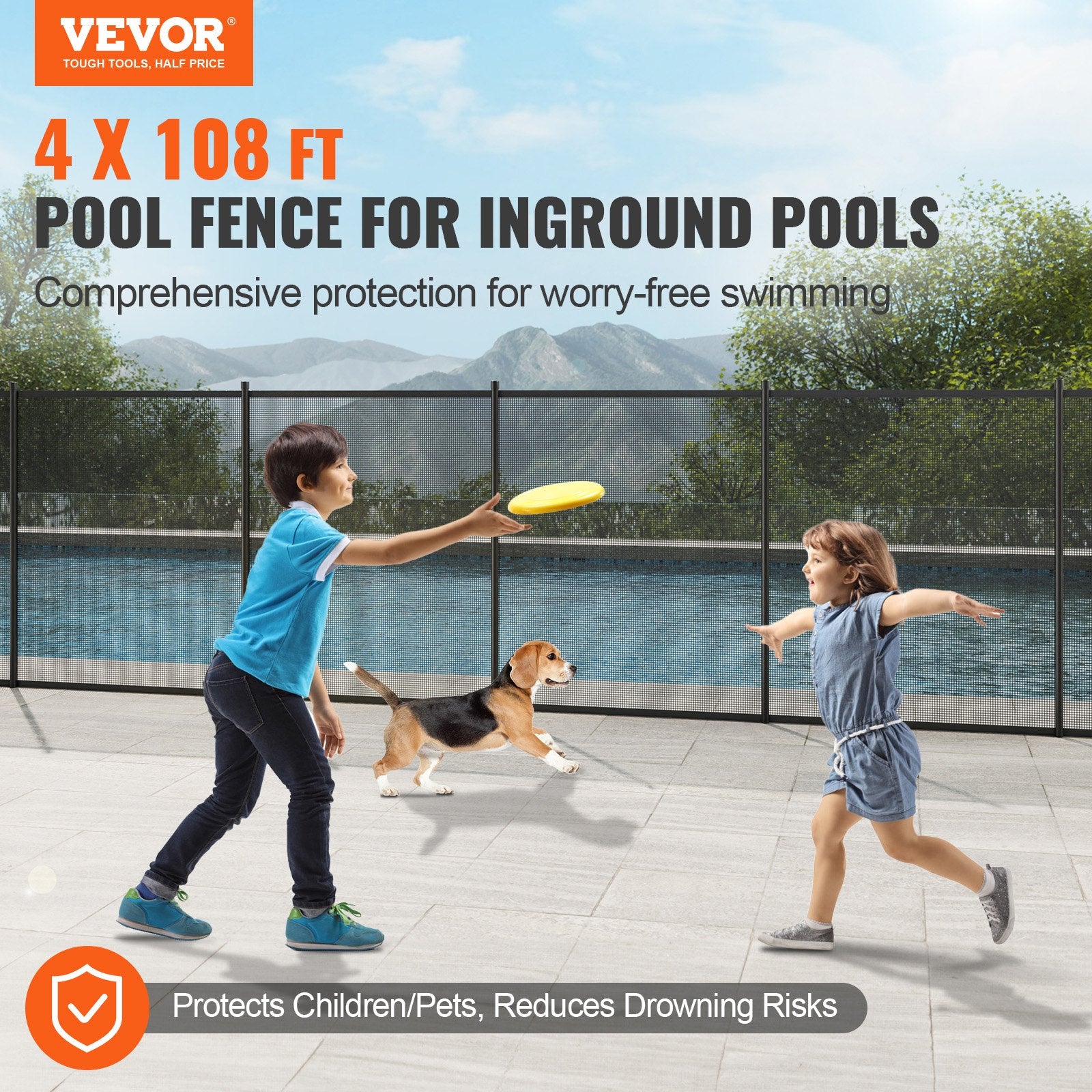 Pool Fence 4 x 108 FT Removable Pool Fences for Inground Pools Outdoor V952-DXYCWL4108FTYMRZ5V0