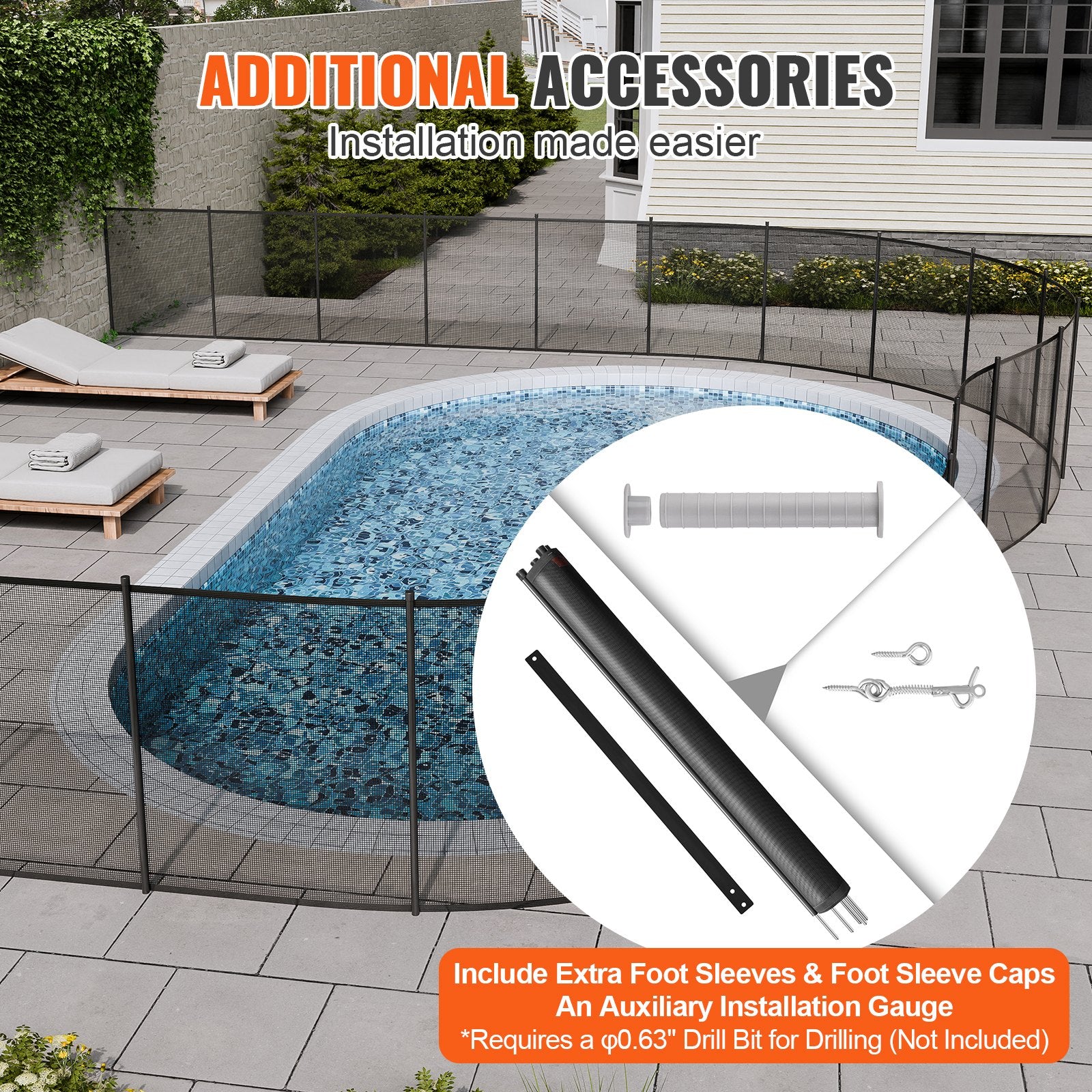 Pool Fence 4 x 108 FT Removable Pool Fences for Inground Pools Outdoor V952-DXYCWL4108FTYMRZ5V0