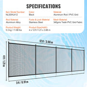 Pool Fence, 4 x 12 FT Pool Fences for Inground Pools, Removable Child Safety Pool Fencing, Easy DIY V952-DXYCWL412FTH374E1V0