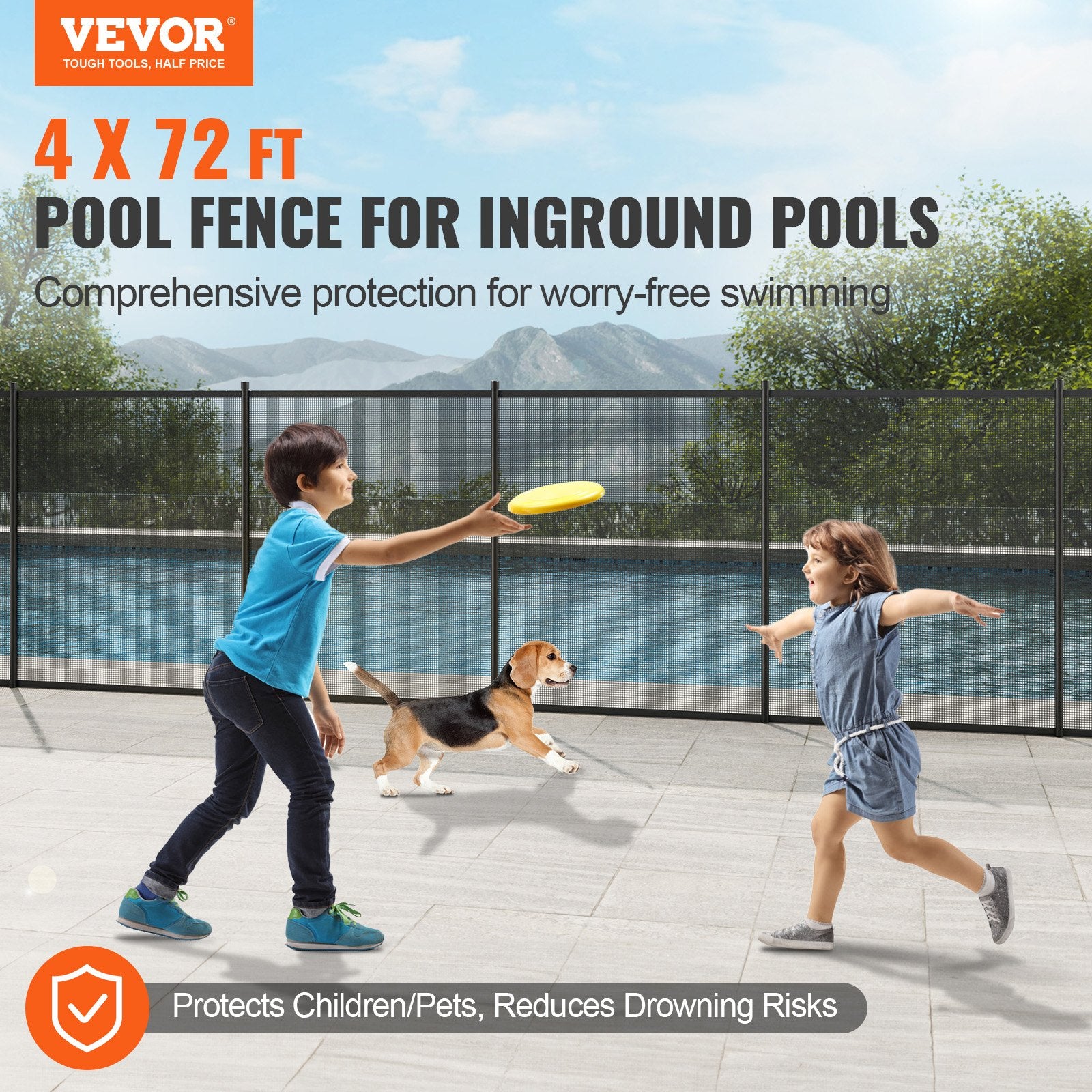 Pool Fence, 4 x 72 FT Pool Fences for Inground Pools, Removable Child Safety Pool Fencing, Easy DIY V952-DXYCWL472FTH8LOXPV0