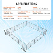 Pool Fence, 4 x 72 FT Pool Fences for Inground Pools, Removable Child Safety Pool Fencing, Easy DIY V952-DXYCWL472FTH8LOXPV0