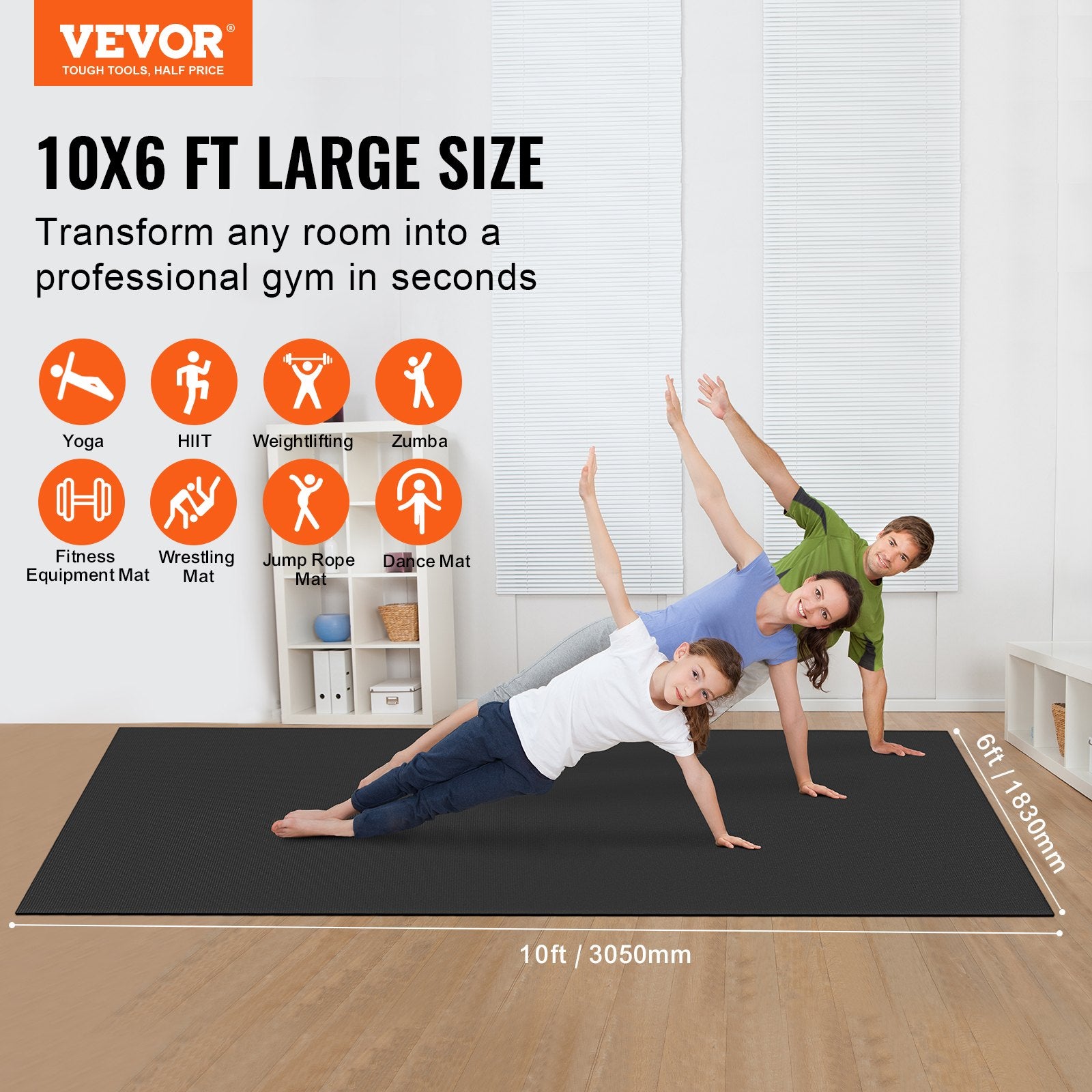 Exercise Mat, Non Slip High Density Premium Yoga Mat, Exercise Yoga Mat for Men Women, Fitness & Exercise Mat V952-DXYJD6YC10YCV2K3FV0